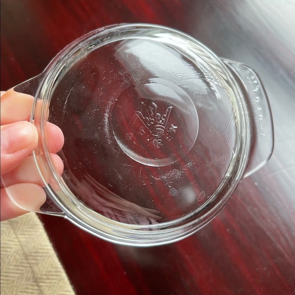 JAJ Crown Pyrex Small Clear Glass Set Of Two Lids 1040-C - Picture 2 of 8